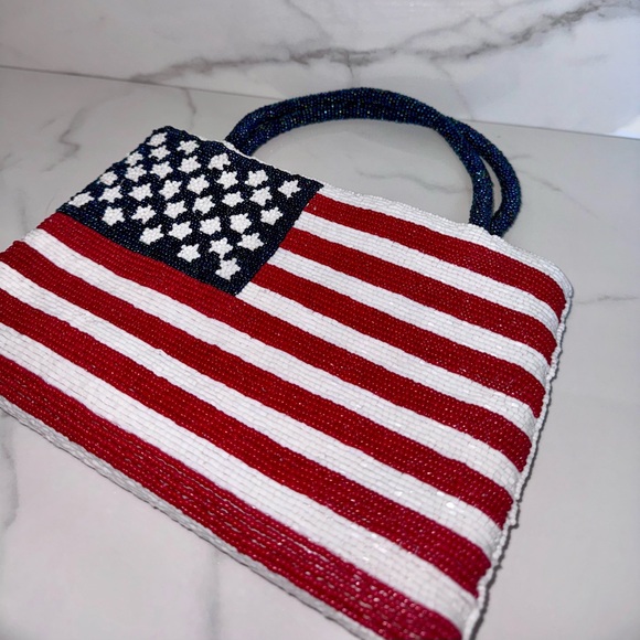 Valerie Stevens Patriotic Beaded Bag- Vintage - Picture 4 of 12